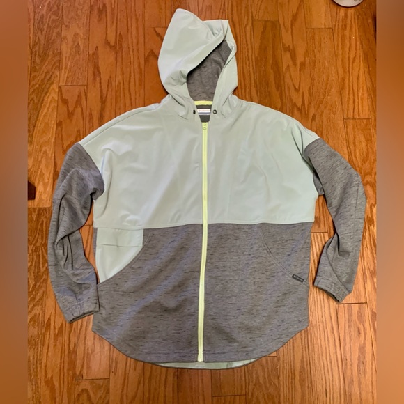 Women's Small Columbia Color Block Technical Hooded Full Zip Mid Layer Jacket - Picture 13 of 16